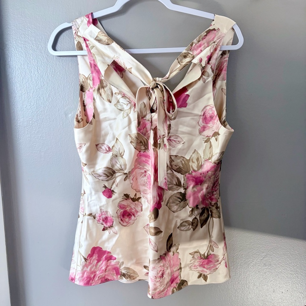 VINTAGE 2004 Y2K Silk Floral Top - Picture 4 of 9